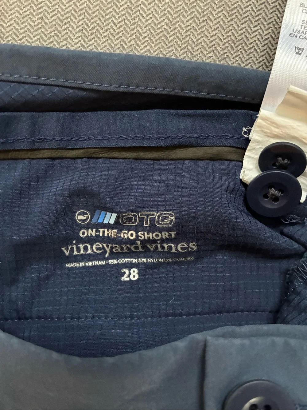 Vineyard Vines Men’s OTG On the Go Performance Navy Blue Casual Shorts Sz 28